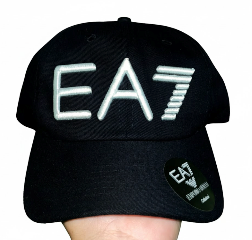 Boné de beisebol preto EA7 Emporio Armani